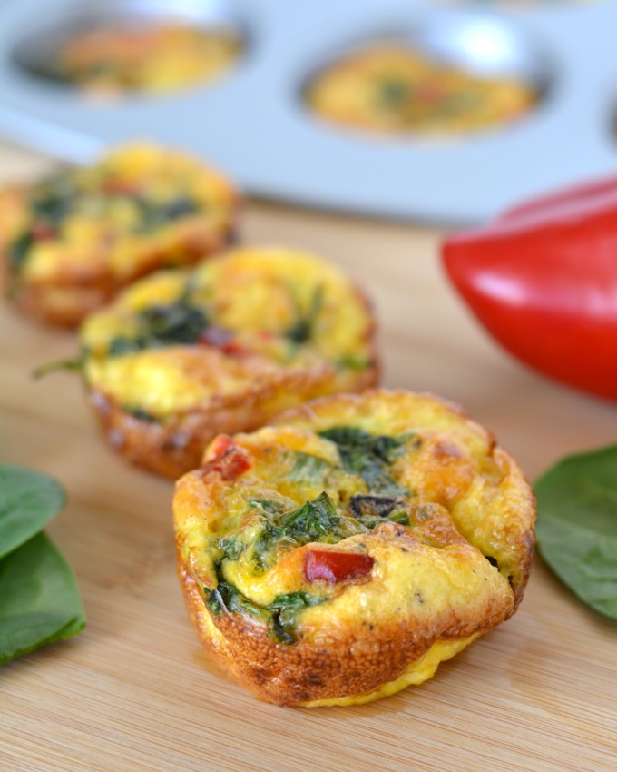 Spinach and Red Pepper Mini Frittatas